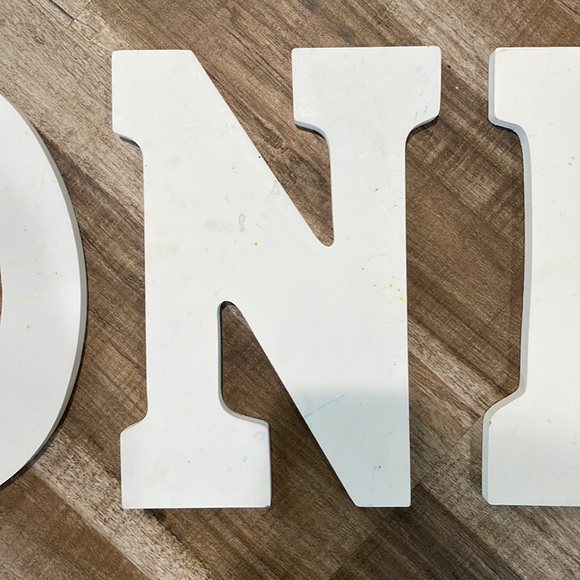 White Wooden letters ONE - Picture 3 of 4